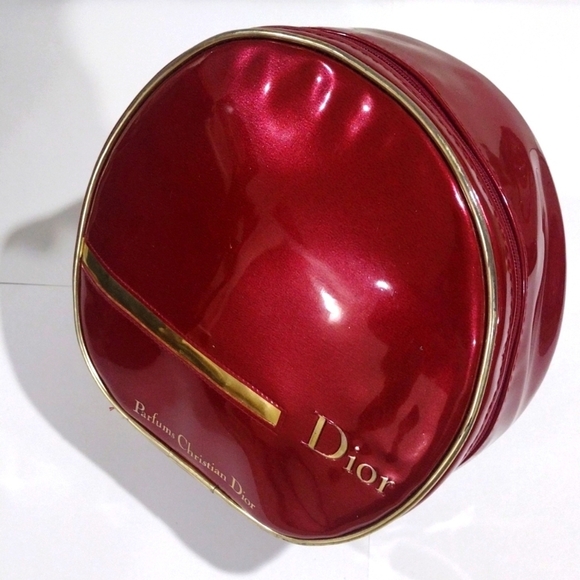 Vintage Christian Dior Red & Gold Parfums Toiletry Bag F096175300 Cosmetic Pouch - Picture 3 of 12